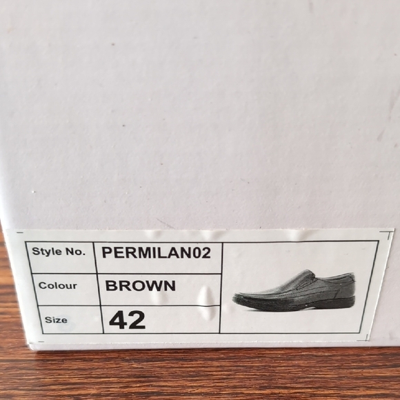 Emiliano Permilano 2 Italian Leather Brown Size 42(Approx US 9) Shoes New In Box - Picture 3 of 11